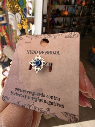Anillo Nudo de Bruja Ojo Turco Ajustable