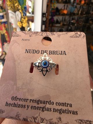 Anillo Nudo de Bruja Ojo Turco Ajustable