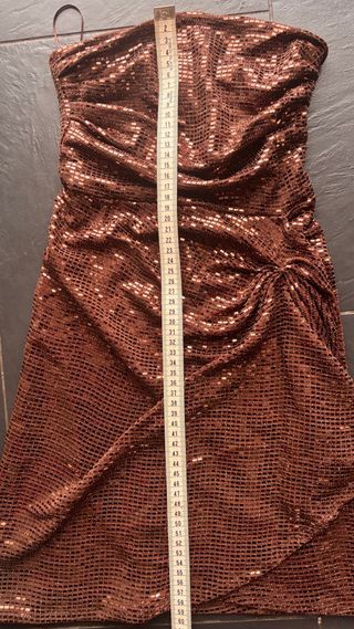 Vestido Pull&Bear marrón lentejuelas