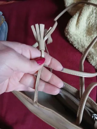 Borsa a spalla vintage beige