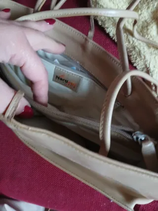 Borsa a spalla vintage beige