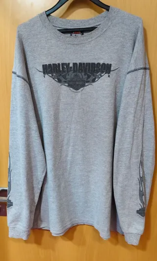 Sudadera Harley Davidson Gris Manga Larga
