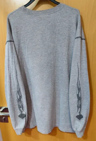 Sudadera Harley Davidson Gris Manga Larga