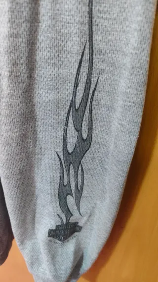 Sudadera Harley Davidson Gris Manga Larga