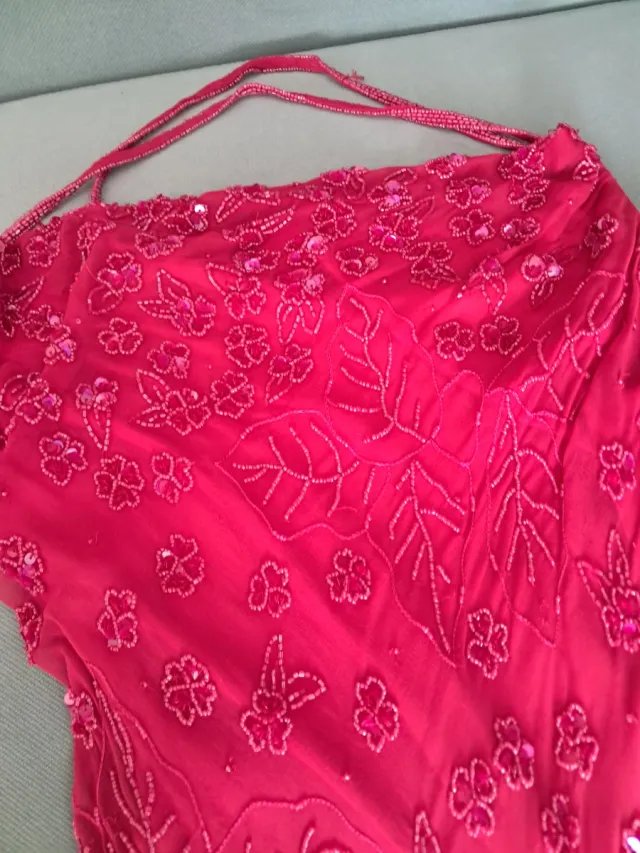 Vestido fiesta lentejuelas flores