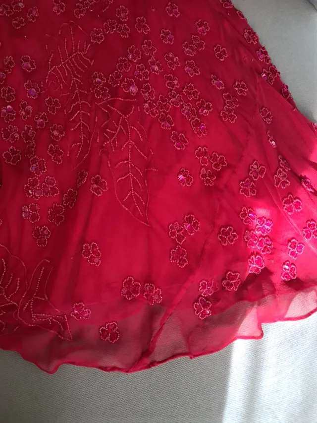 Vestido fiesta lentejuelas flores