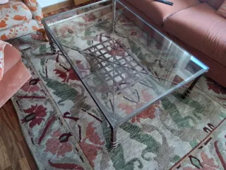 Mesa de centro hierro forjado y cristal