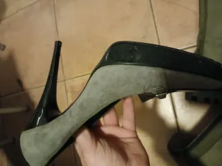 Tacchi Taccetti Pelle Scamosciata Grigio