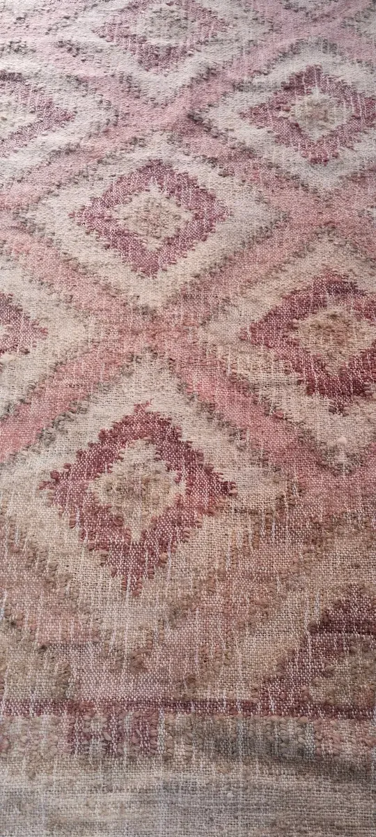 Tapete de salão/quarto bege e rosa