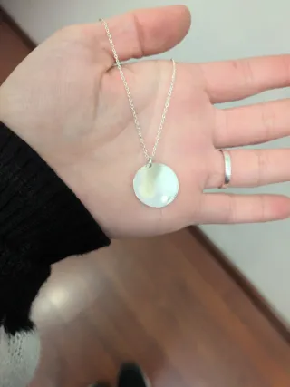 Cadena Plata Personalizada Huella + Nombre