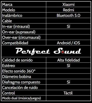 Auriculares Xiaomi Redmi bluetooth 5.0 (negro)