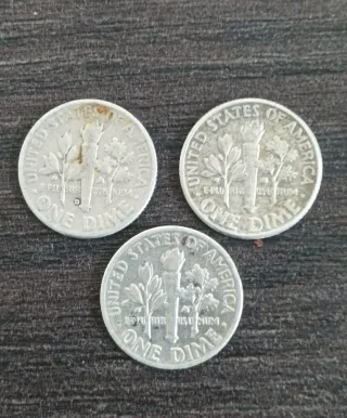 3 Monedas de Plata - Dimes