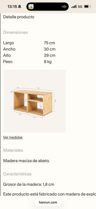 Mesa auxiliar Cira HANNUN madera