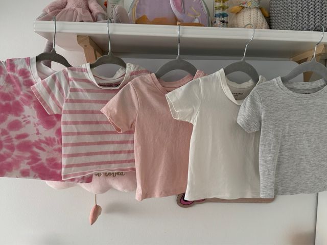 Lote 5 Camisetas Bebé Primark 3-6m y 6-9m