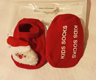 Babbucce neonato tema Babbo Natale