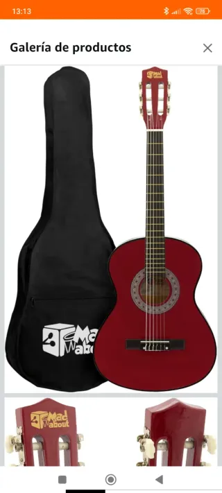 Guitarra Clásica Roja 3/4 Niños 9/11