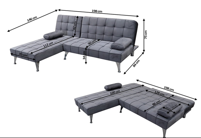 BARATO Sofá Cama Gris y Negro ENVIAMOS GRATIS