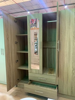 Armario 4 Puertas Madera Gris