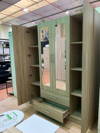 Armario 4 Puertas Madera Gris