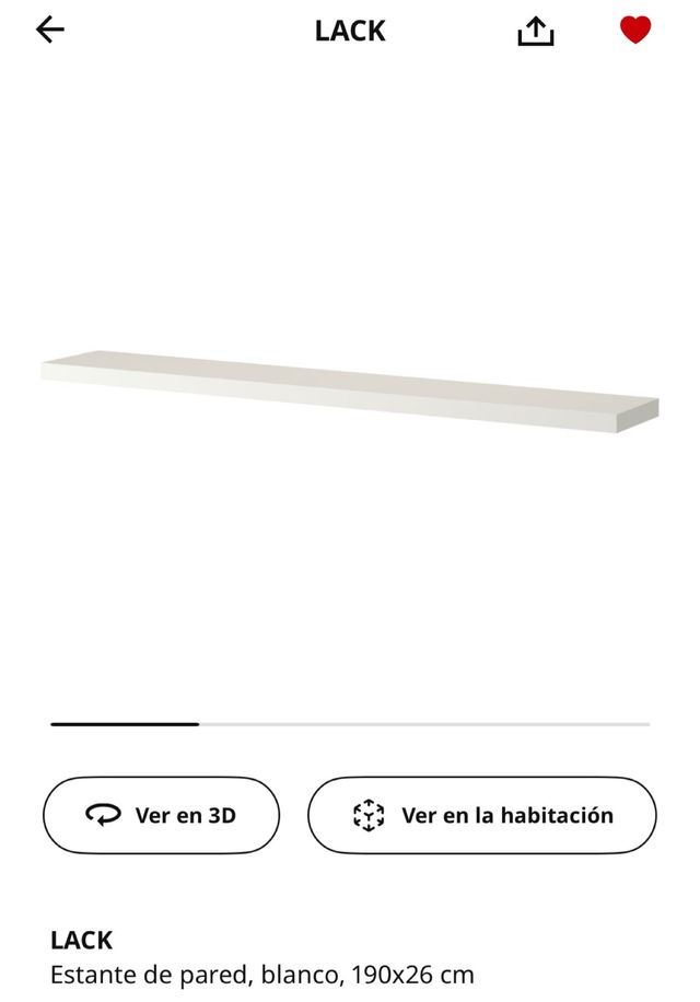 Estante de pared LACK blanco 190x26 cm