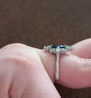 Anello argento e blu Swarovski