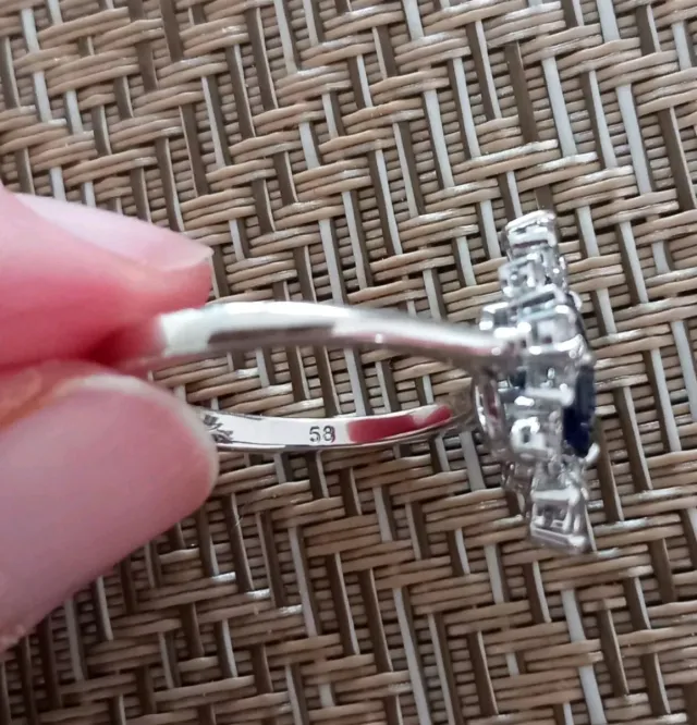 Anello argento e blu Swarovski