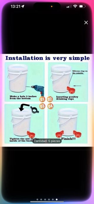 Pack 5 Bebederos Automáticos para Pollos