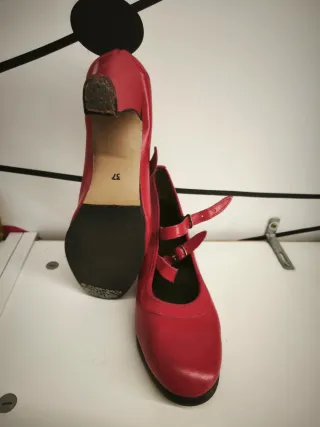Zapatos Flamenco profesional Piel Rojo Talla 37