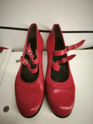 Zapatos Flamenco profesional Piel Rojo Talla 37
