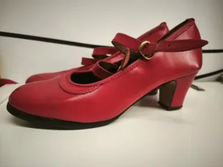 Zapatos Flamenco profesional Piel Rojo Talla 37