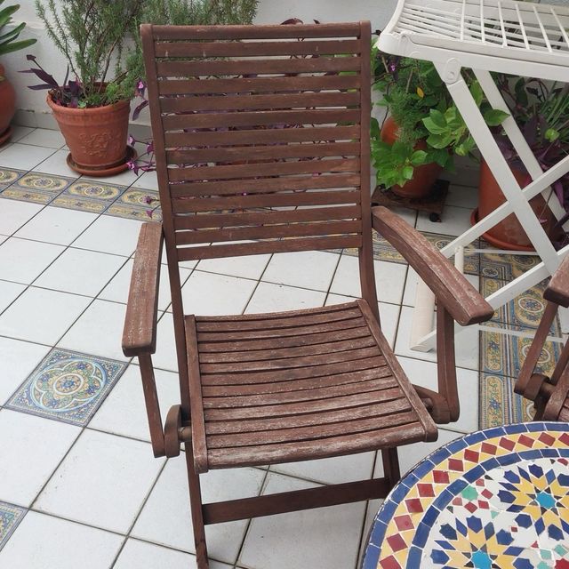 Silla Teka Exterior Plegable.