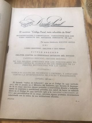 Revista antigua de ténico  policia de 1946