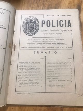 Revista antigua de ténico  policia de 1946