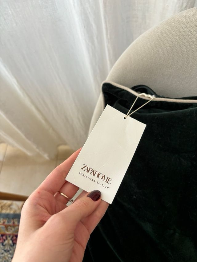 zara Home funda cojín terciopelo