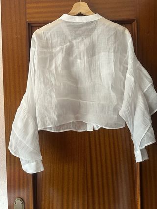 Camisa Zara Blanca Volantes
