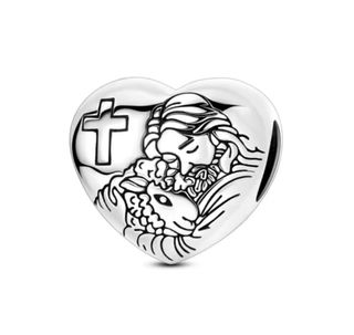 NUEVO Charm Corazón Jesús y Cordero Plata 925