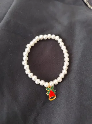 Lote Pulseras Perlas Navidad