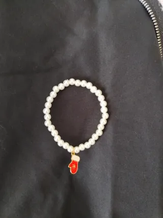 Lote Pulseras Perlas Navidad