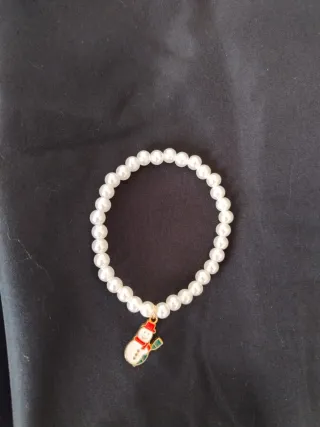 Lote Pulseras Perlas Navidad