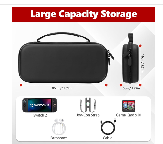 Custodia Nintendo Switch 2 + 2 Protezioni Schermo