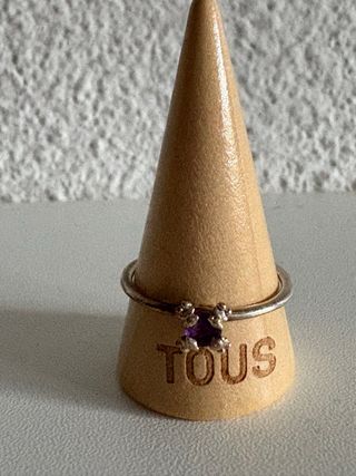 Anillo Tous Plata Piedra Lila Talla 12