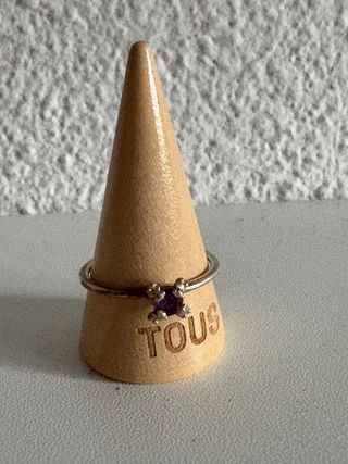 Anillo Tous Plata Piedra Lila Talla 12