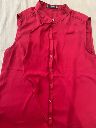 Camisa Mango Roja sin Mangas