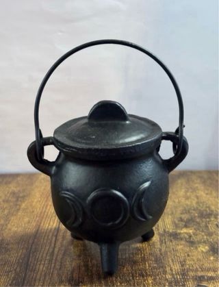 Caldero Bruja Triple Luna. Hierro Fundido