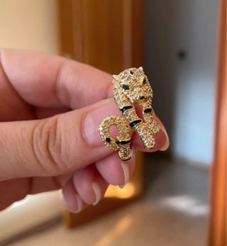 Anillo Pantera Oro 18k con Circonitas.