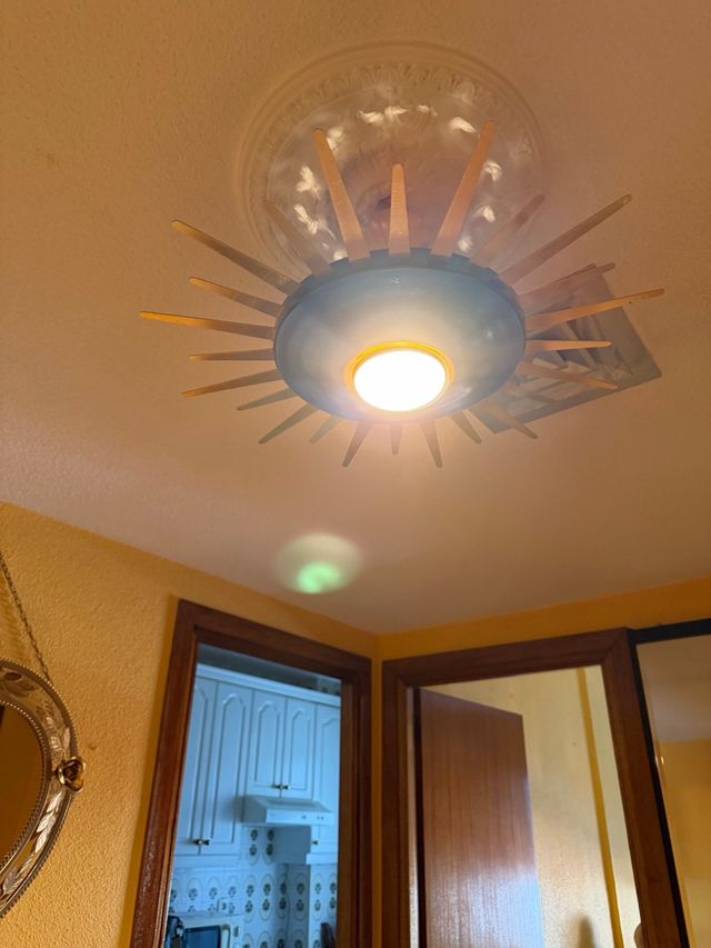 Lámpara Vintage Sol Azul y Dorado