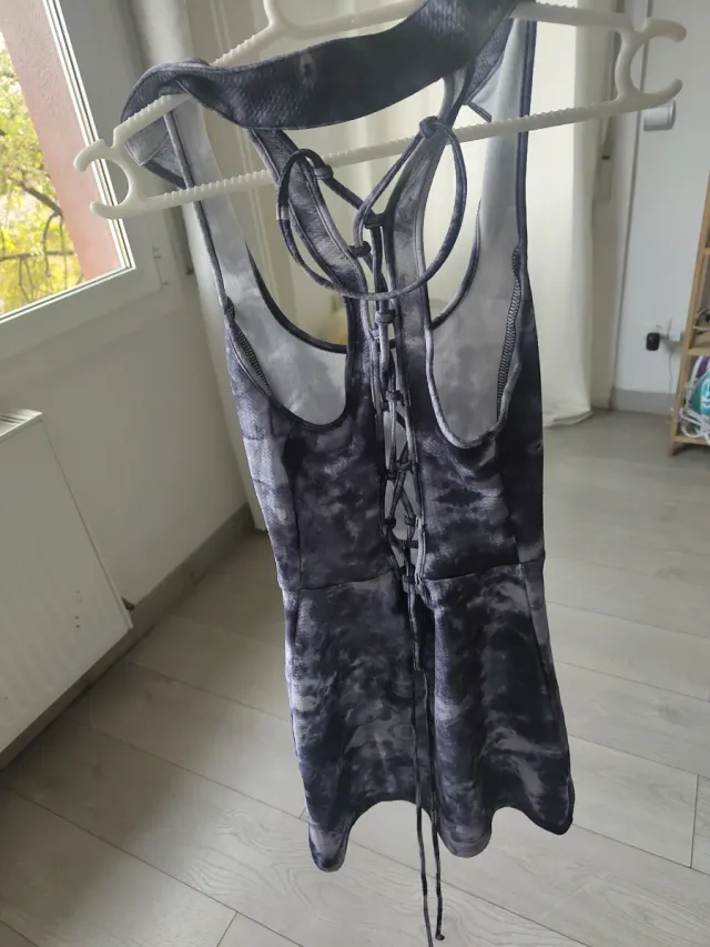 Vestido Tie-Dye Gris y Blanco