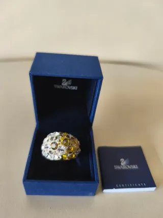 Anillo Swarovski Dorado y Plateado