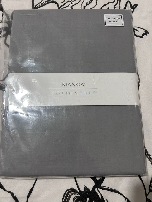 Sabana Bianca Algodón Gris 140x200cm