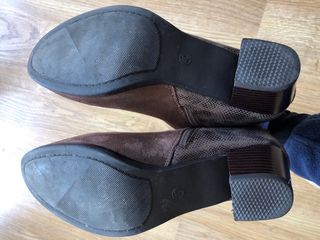 Botines tacón marrón mujer